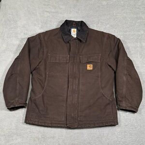 VTG Carhartt C26 DKB Brown Quilted Chore Jacket Men L Workwear Y2K Duck Gorpcore